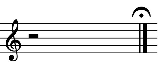 above or below a double bar