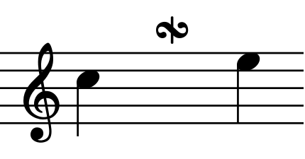 Inverted turn between notes