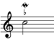 Inflected lower mordent (flat)
