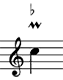 Inflected upper mordent (flat)