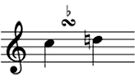 Turn with inflected upper note (flat)